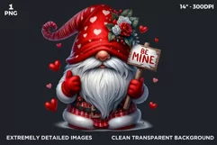 Valentines day Gnome PNG clipart , love gnome Product Image 2