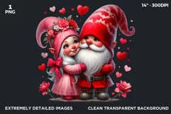 Valentines day Gnomes couple clipart ,Valentine gnome Product Image 2