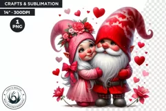 Valentines day Gnomes couple clipart ,Valentine gnome Product Image 1