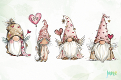 Valentine Gnomes Clipart. Product Image 1