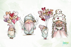 Valentine Gnomes Clipart. Product Image 1