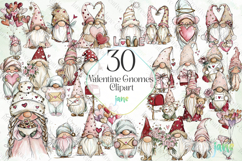 Valentine Gnomes Clipart Product Image 1