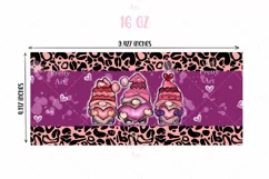 Tumbler Sublimation Valentine Gnomes, 16 oz glass can wrap, libbey 16 oz template, can glass beer