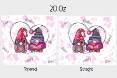 Tumbler Sublimation Valentine Gnome Bundle, 20 oz tumbler wrap, I Love You Png 