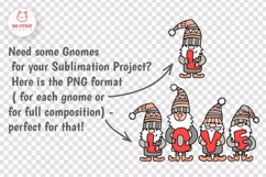 Valentine Gnomes with Word LOVE  PNG for Sublimation 