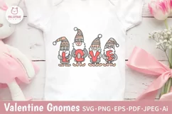 Valentine Gnomes with Word LOVE SVG Cut File for Baby Girl Onesie