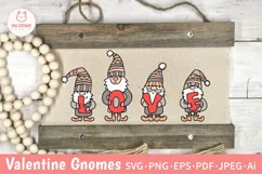 Valentine Gnomes with Word LOVE SVG Cut File for Door Sign