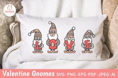 Valentine Gnomes with Word LOVE SVG Cut File for Pillow Case