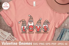 Valentine Gnomes with Word LOVE SVG Cut File for T-Shirt