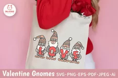 Valentine Gnomes with Word LOVE SVG Cut File for Tote Bag