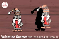 Valentine Gnomes with Word LOVE SVG Cut Files