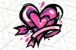 Graffiti Valentine PNG Clip Art, Street Art Hearts Love Product Image 2