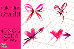 Graffiti Valentine PNG Clip Art, Street Art Hearts Love Product Image 1