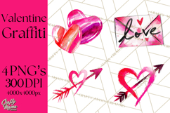 Graffiti Valentine PNG Clip Art, Street Art Hearts Love Product Image 1