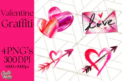 Graffiti Valentine PNG Clip Art, Street Art Hearts Love Product Image 1