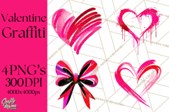 Graffiti Valentine PNG Clip Art, Street Art Hearts Love Product Image 1