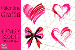 Graffiti Valentine PNG Clip Art, Street Art Hearts Love Product Image 1