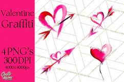 Graffiti Valentine PNG Clip Art, Street Art Hearts Love Product Image 1