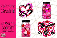 Graffiti Valentine PNG Clip Art, Street Art Hearts Love Product Image 1