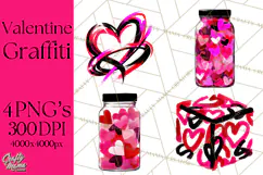 Graffiti Valentine PNG Clip Art, Street Art Hearts Love Product Image 1