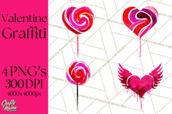 Graffiti Valentine PNG Clip Art, Street Art Hearts Love Product Image 1