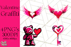 Graffiti Valentine PNG Clip Art, Street Art Hearts Love Product Image 1