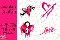 Graffiti Valentine PNG Clip Art, Street Art Hearts Love Product Image 1