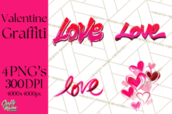 Graffiti Valentine PNG Clip Art, Street Art Hearts Love Product Image 1