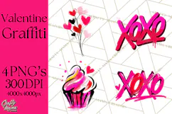 Graffiti Valentine PNG Clip Art, Street Art Hearts Love Product Image 1