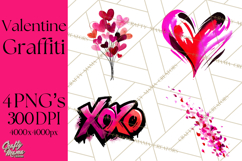 Graffiti Valentine PNG Clip Art, Street Art Hearts Love Product Image 1