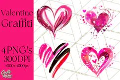 Graffiti Valentine PNG Clip Art, Street Art Hearts Love Product Image 1