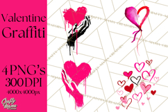Graffiti Valentine PNG Clip Art, Street Art Hearts Love Product Image 1