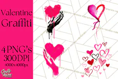 Graffiti Valentine PNG Clip Art, Street Art Hearts Love Product Image 1