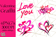 Graffiti Valentine PNG Clip Art, Street Art Hearts Love Product Image 1