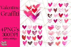 Graffiti Valentine PNG Clip Art, Street Art Hearts Love Product Image 1