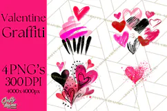 Graffiti Valentine PNG Clip Art, Street Art Hearts Love Product Image 1