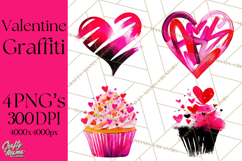 Graffiti Valentine PNG Clip Art, Street Art Hearts Love Product Image 1