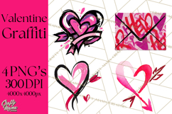 Graffiti Valentine PNG Clip Art, Street Art Hearts Love Product Image 1