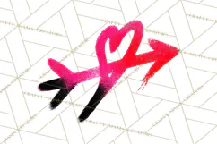 Graffiti Valentine PNG Clip Art, Street Art Hearts Love Product Image 4