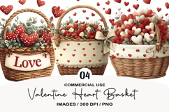 Valentine Heart Basket Clipart Product Image 1