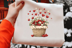 Valentine Heart Basket Clipart Product Image 2
