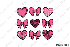 Valentine Heart &amp; Bow Clipart Product Image 1