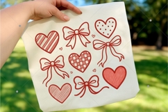 Valentine Heart &amp; Bow Coquette, Valentine Coquette Bow PNG Product Image 7