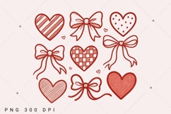 Valentine Heart &amp; Bow Coquette, Valentine Coquette Bow PNG Product Image 2