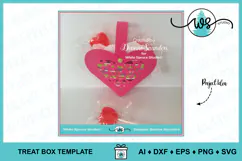 Valentine Heart Box SVG, Valentine Paper Box Treat Holder Product Image 7