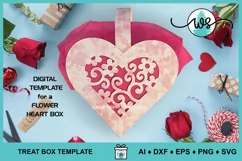 Valentine Heart Box SVG, Valentine Paper Box Treat Holder Product Image 1