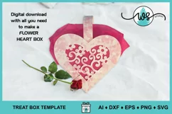 Valentine Heart Box SVG, Valentine Paper Box Treat Holder Product Image 3