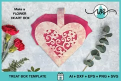 Valentine Heart Box SVG, Valentine Paper Box Treat Holder Product Image 4