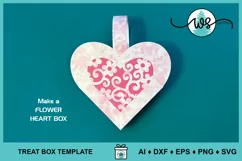 Valentine Heart Box SVG, Valentine Paper Box Treat Holder Product Image 5