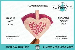 Valentine Heart Box SVG, Valentine Paper Box Treat Holder Product Image 6